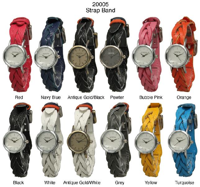 6 Geneva Strap Band Watches