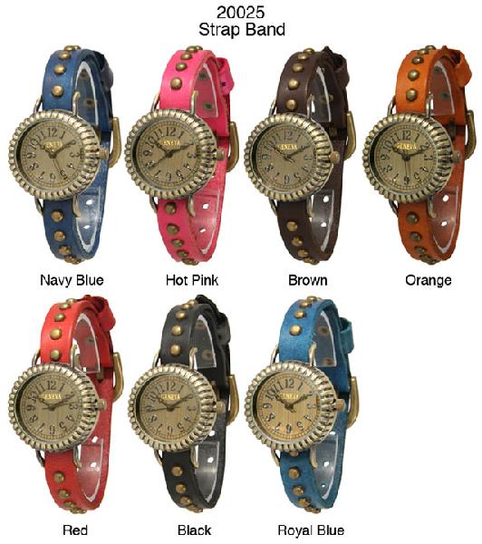 6 Geneva Strap Band Watches