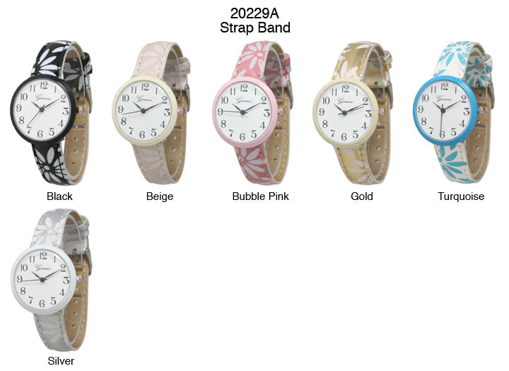 6 Geneva Strap Band Watches