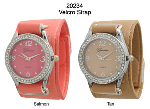 6 Geneva Velcro Strap Watches