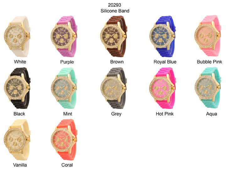 6 Geneva Strap Band Watches