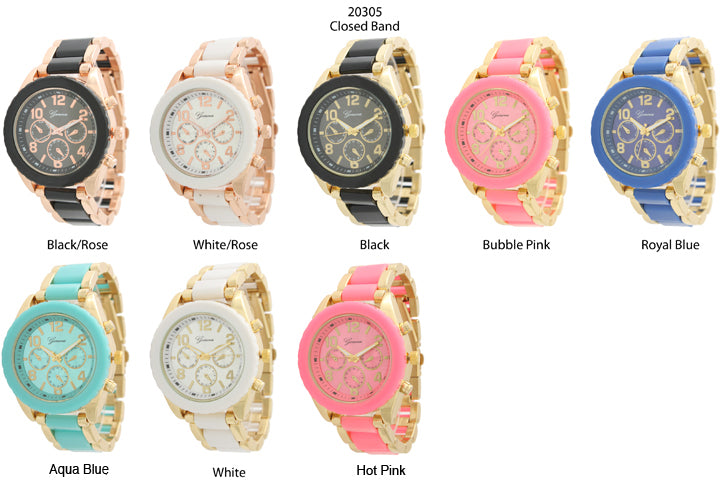 6 Geneva Closed Band Watches