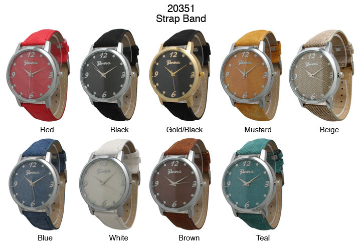 6 Geneva Strap Band Watches