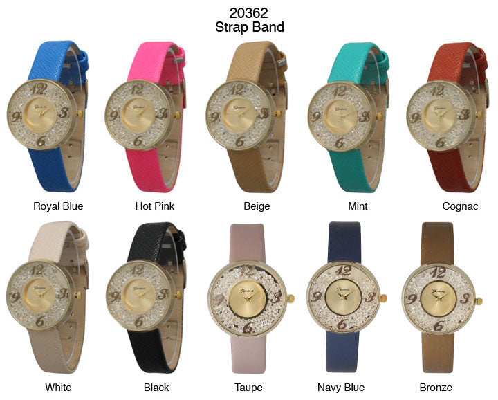 6 Geneva Strap Band Watches