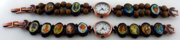 6 wood religious bracelet watches