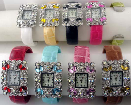 6 womens faux rhinestone cuffs