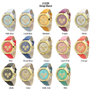 6 Geneva Strap Band Watches