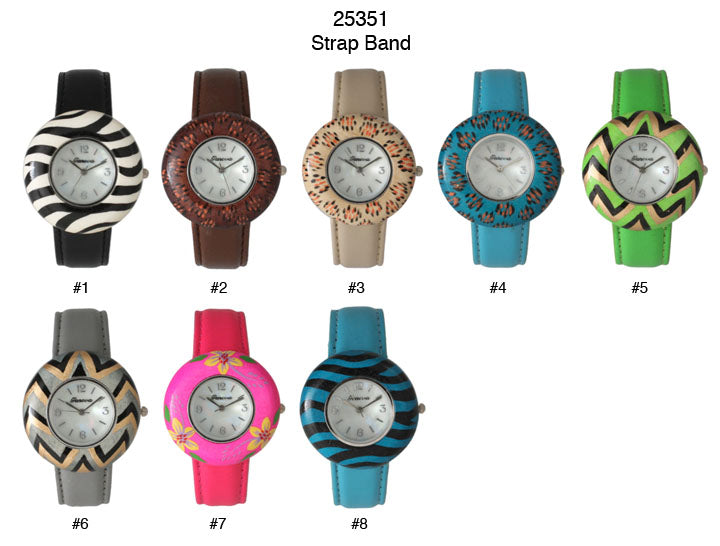 6 Geneva Strap Band Watches