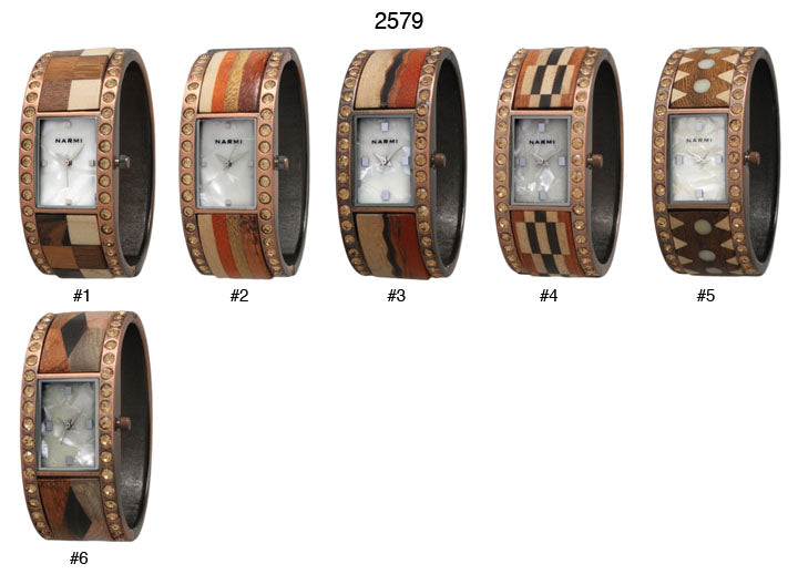 6 Geneva copper with wood inlay cuffs