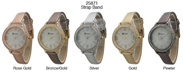 6 Geneva Strap Band Watches