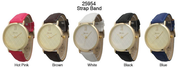 6 Geneva Strap Band Watches