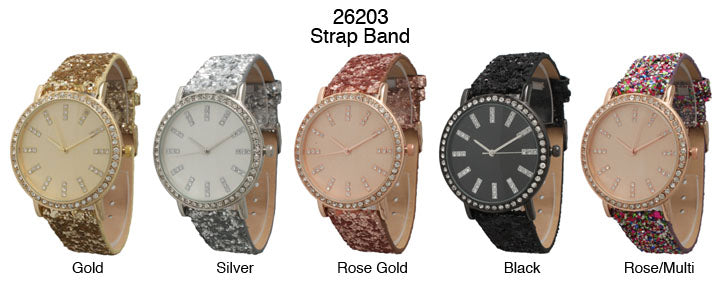 6 Geneva Strap Band Watches