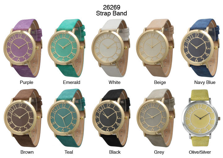 6 Geneva Strap Band Watches