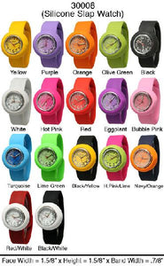 6 Geneva Silicone Slap On Watches