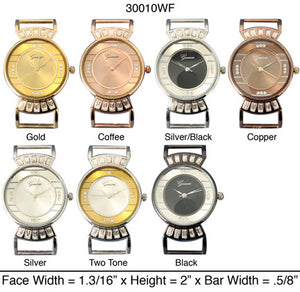6 Solid Bar Watch Faces /W Rhinestones