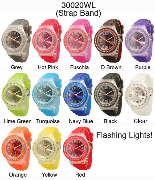 6 Geneva Silicone Strap Band Watches