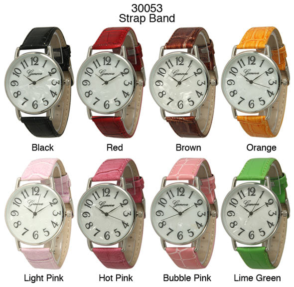 6 Geneva Strap Band Watches