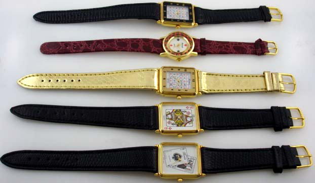12 faux leather band vegas theme watches