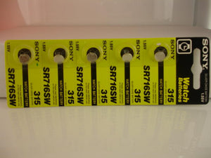 5 Pieces of 315s Sony Silver Oxide Battery