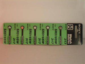 5 Pieces of 317s Sony Silver Oxide Battery