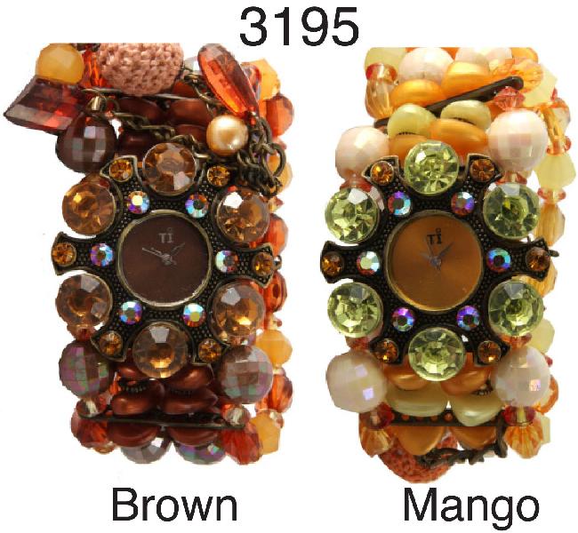 3 Geneva floral stretch watches