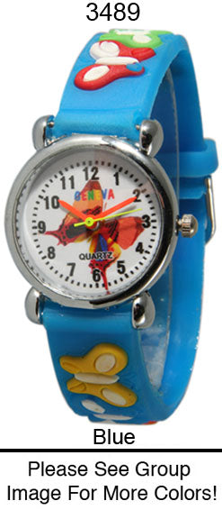 6 plastic band butterfly watches
