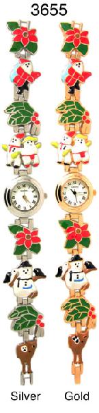 6 Christmas themed bracelet watches