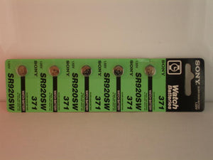 5 Pieces of 371s Sony Silver Oxide Battery