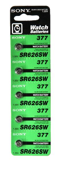 5 Pieces of 377s Sony Silver Oxide Battery