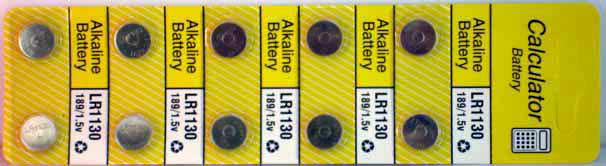 10 Alkaline Calculator Batteries (LR1130)