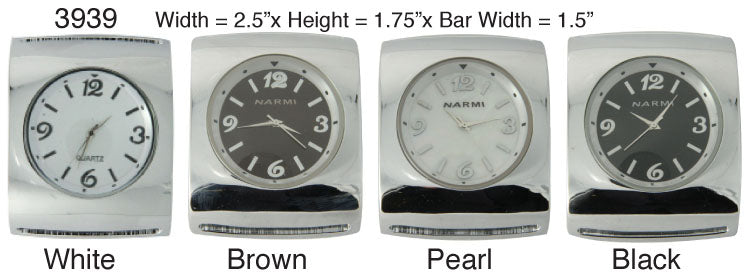 6 silver tone jumbo solid bar watch faces