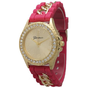 6 Geneva Silicone Band Watches