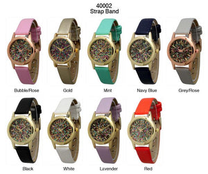 6 Geneva Strap Band Watches