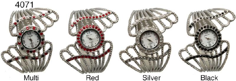 6 Geneva Women's Rhinestone Cuff Watches