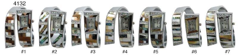 6 Geneva cuff bangles w/ shell inlay
