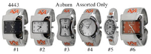 6 Assorted Auburn Licensed Collegiate Watches