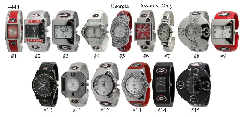 6 Georgia Assorted Licensed Collegiate Watches