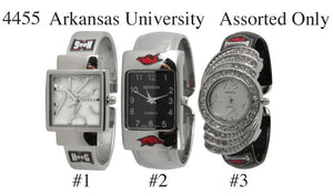 6 Assorted Arkansas Licensed Collegiate Watches