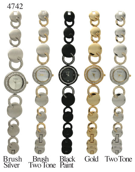 6 Womens Bracelet Style Watches W/Rhinestones