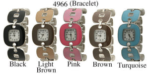 6 Geneva Bracelet Syle Enamel Watches