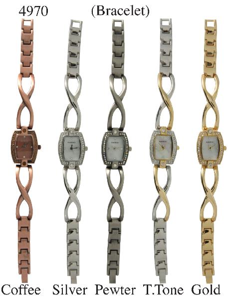 6 Women's Bracelets with Rhinestones