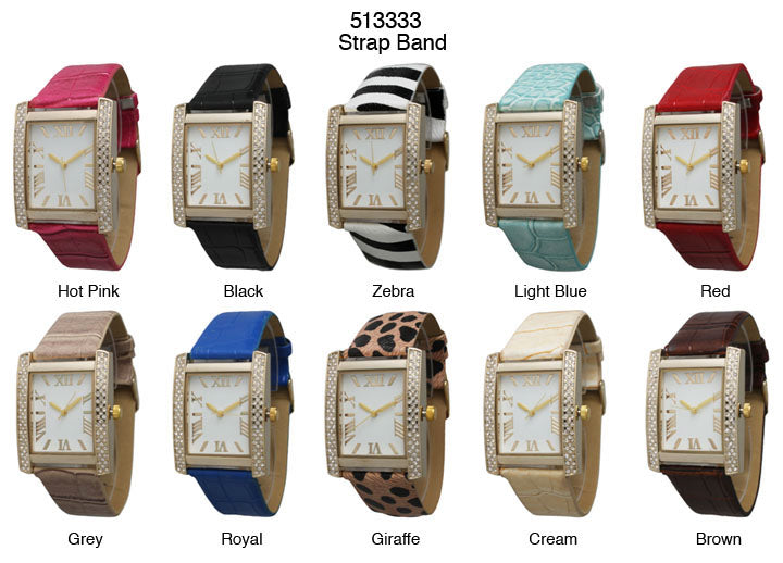 6 Geneva Strap Band Watches