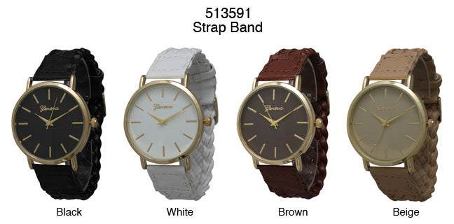 6 Geneva Strap Band Watches