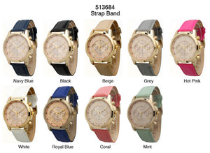 6 Geneva Strap Band Watches