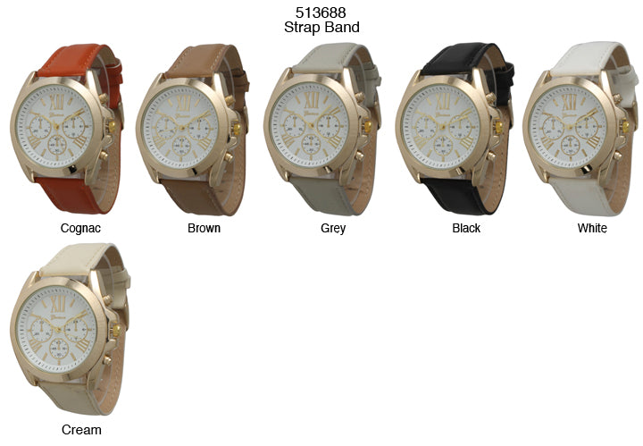 6 Geneva Strap Band Watches