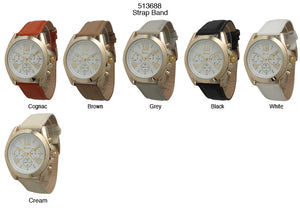 6 Geneva Strap Band Watches