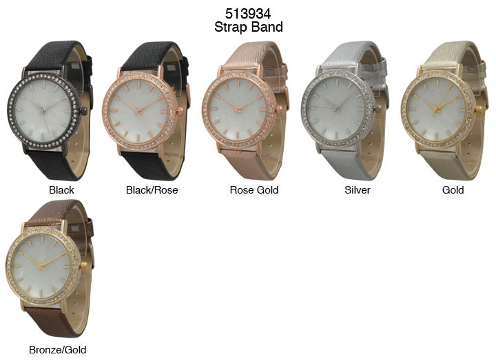 6 Geneva Strap Band Watches