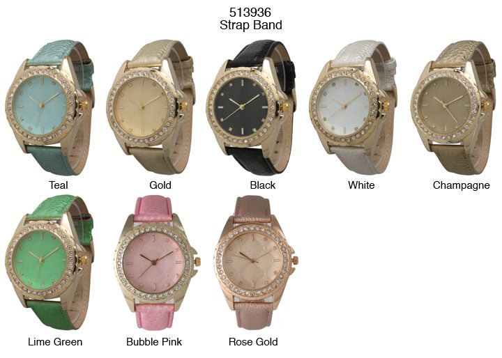 6 Geneva Strap Band Watches