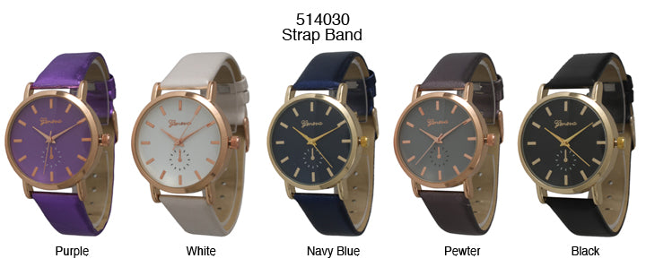 6 Geneva Strap Band Watches