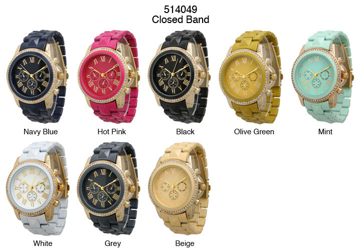 6 Geneva Closed Band Watches